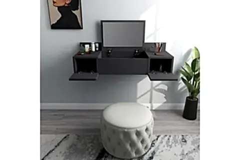 ZAKKUM RAFLI AYNALI DUVARA MONTE  MAKYAJ MASASI, ANTRASİT