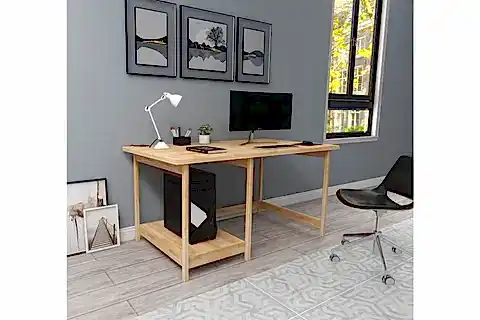 WOODFACE LİSA DOĞAL AHŞAP ÇALIŞMA MASASI, NATUREL