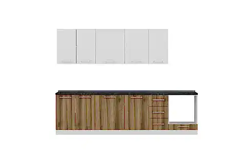 MİNAR LOTUS 290 CM MUTFAK DOLABI BEYAZ DORE 290-D3