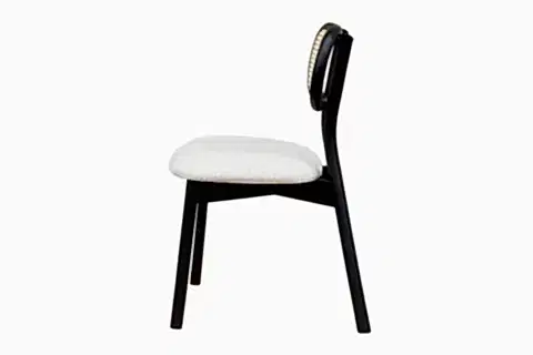 NİDYA SİYAH AHŞAP HAZERANLI SANDALYE, 2 ADET