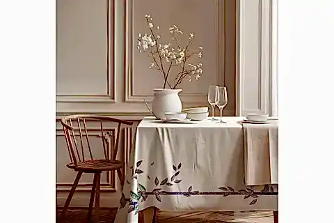 LAVANTA YAPRAKLARI PAMUK MASA ÖRTÜSÜ, 100X100 CM