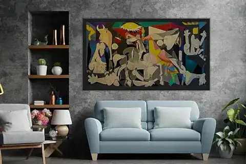 AHŞAP YAĞLI BOYA DOKULU TABLO, COLOR GUERNİCA