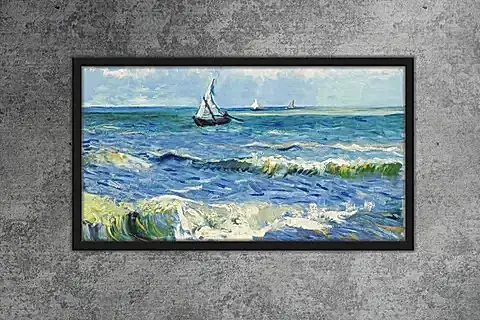 AHŞAP YAĞLI BOYA DOKULU TABLO, VAN GOGH SAINTES MARIES