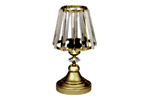 EVLİGHT KRİSTAL GÖVDELİ ABAJUR, TAŞLI, GOLD