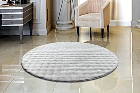 REX TAVŞANI BUBBLE POST YUVARLAK HALI, GRİ, 80X80