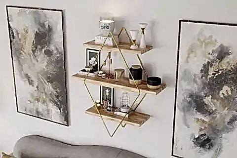 BİNO PRİZMA MASİF BÜYÜK BOY MUTFAK BANYO RAFI, GOLD