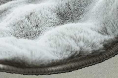 REX TAVŞANI BUBBLE POST YUVARLAK HALI, GRİ, 80X80