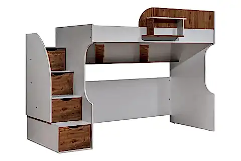 AURA RANZA KARYOLA MASA 3 KAPILI DOLAP, BEYAZ CEVİZ