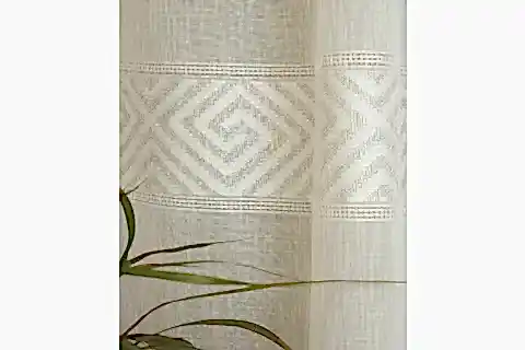 VRC DESEN KETEN SIK PİLE TÜL PERDE, EKRU, 100X260
