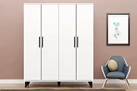 HAYAL AYAKLI  GARDIROP, 4 KAPAKLI, SİYAH KULPLU,GM 050-A