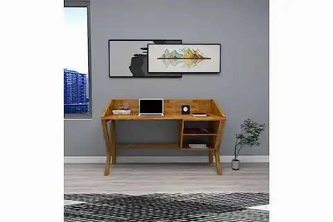 WOODFACE SNOW DOĞAL AHŞAP ÇALIŞMA MASASI, MEŞE