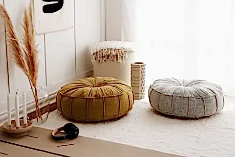 EVODEKO VİNTAGE SARI YER MİNDERİ