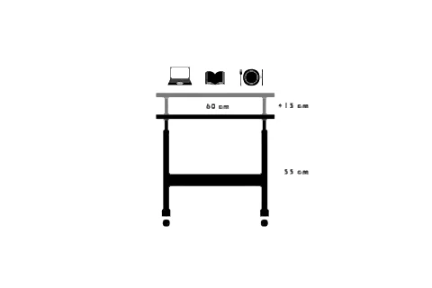 YÜKSEKLİK AYARLI LAPTOP SEHPASI, ATLANTİK ÇAM, 60X40