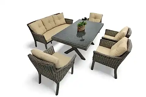 PREMİUM OKYANUS RATTAN BAHÇE YEMEK MASASI TAKIMI